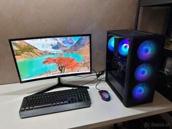 Herný PC setup R5 5600 / 6700XT / 32GB DDR4 / 144Hz monitor