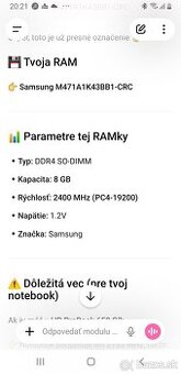 Vymením 8GB RAM DDR4 do notebooku za DDR3 8gb