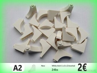 A2 Lego® Originál diely, biele (nové, nehrané 24ks)