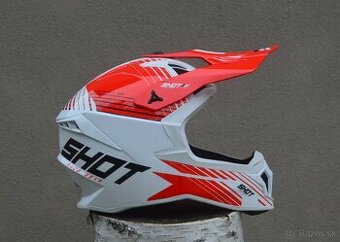 SHOT červená CARBON-Kevlar prilba okuliare