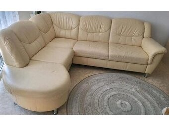 Luxusní rohová rozkládací kožená sedačka,3175