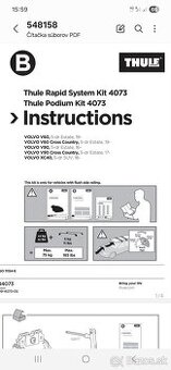 Stresny nosic Thule Volvo v60 v90 xc40