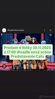 Lístky na divadelné predstavenie Cats diavadlo nová scéna