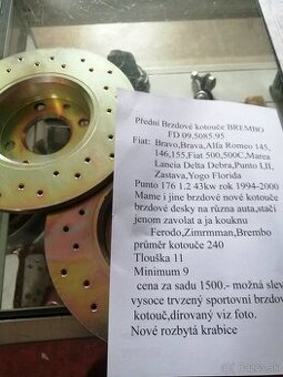 Brembo přední brzdové kotouče  Fiat