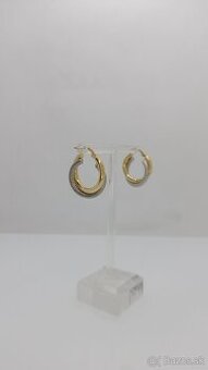 Zlaté náušnice kruhy dvojfarebné