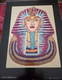 Vyšívaný obraz Tutanchamon
