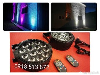 4ks led par reflektory RGBW-140W, diaľkové ovládanie + TAŠKA