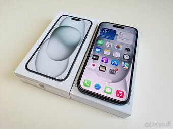 APPLE IPHONE 15 128GB BLACK,ZDRAVIE BATERKY 100%