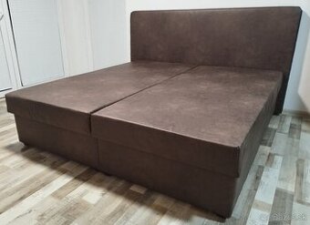 tmavohneda manzelska postel 180x195x49 cm