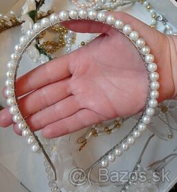 Svadobná perlová čelenka