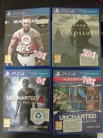 PS4-Shadow of colossus, UFC3, uncharted 1-4