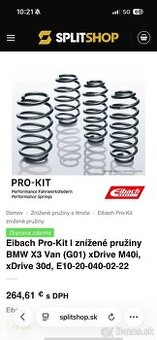 Predám znizene pružina Ebaich pre BMW x3 g01