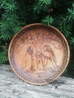 Svadobný tanier - Viking - Viking wedding wooden plate