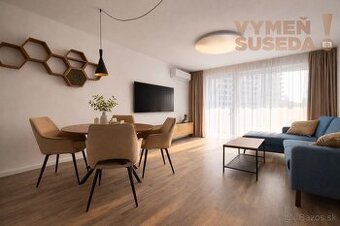 VYMEŇ SUSEDA Výnimočný, 3 izb. zariadený byt s terasou a pa