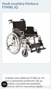 Invalidný vozík  hliníkový
