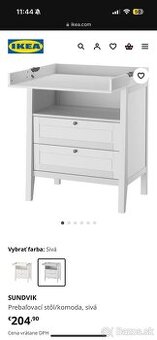 Prebaľovací pult - Komoda IKEA Sundvik