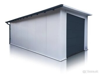 Zateplená garáž zo sendvičového panelu 4x7m.