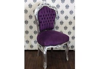 Stolička baroko 3ks strieborno fialková