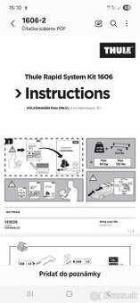 Stresny nosic Thule VOLKSWAGEN polo mk5 od 2010 3dverove