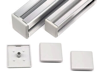 Plastové koncovky série 3030 sivé