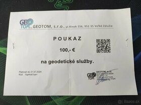Geodet - 100€ poukážka na GEODETICKÉ SLUŽBY