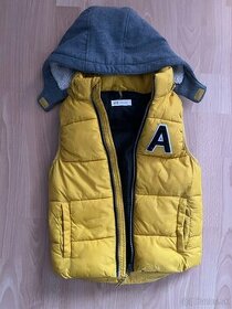 Detská prechodná bunda bez rukávov s kapucňou, 6-8 rokov