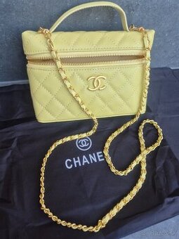 Nová luxusna kožená Chanel Vanity svetložltá