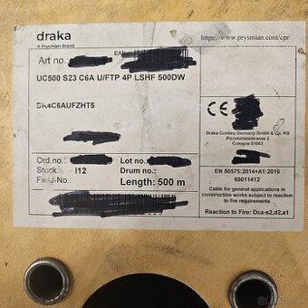 400m Draka datovy kabel S23 Cat 6a 4P U/FTP 4P LSHF 500DW