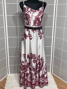 Dámske dlhé šaty s opaskom