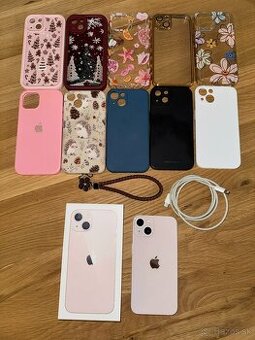 iPhone 13 128GB ružový + kryty, 83% batéria