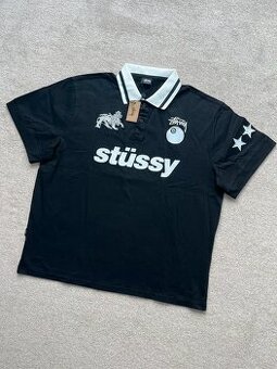 Stüssy Football Polo T Shirt - Black L