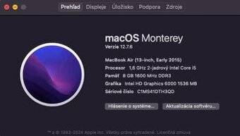 Predám MacBook Air (13-palcový, Early 2015)