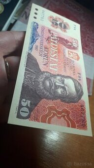 Predám 10 a 50 korún Československo v UNC stave