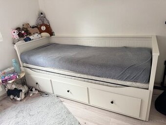 HEMNES Rozkladacia posteľ, 3 zásuv/2 matrace