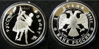 Ruské strieborné zberateľské mince - 3 ruble
