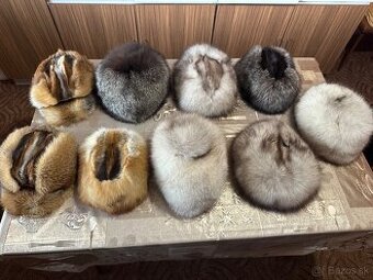 Čiapky z pravej kože - polárne, hrdzavé, strieborné