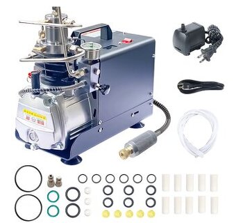 Vzduchový kompresor,AutoStop,300Bar,potápanie,PCP,0-3L