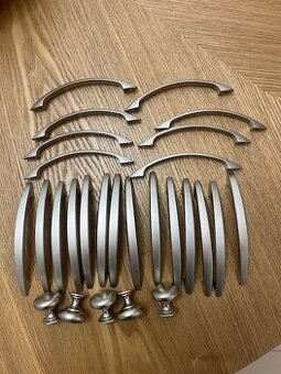 Uchytky na kuchynsku linku 22ks 96mm, 5ks knobky, nikel