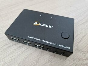 KVM prepínač s 4K HDMI, USB, Audio