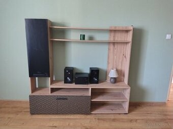 Obývacia stena dub artisan-matná čierna