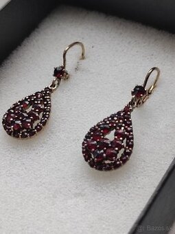 Náušnice s českým granátom starožitné