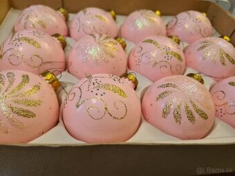 Vianočné ružové gule 12 ks - 1