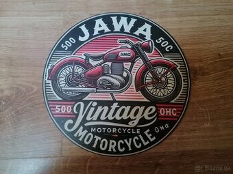 Plechová guľatá tabuľa Jawa 500 OHC