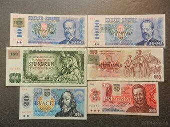 Československé UNC bankovky a iné