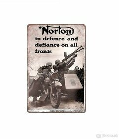 plechová cedule - Norton - V obraně a vzdoru .......