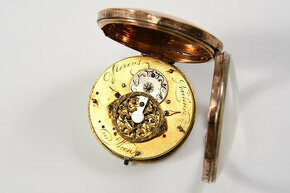 18K zlate vreckove hodinky spindlovky ca. rok 1800