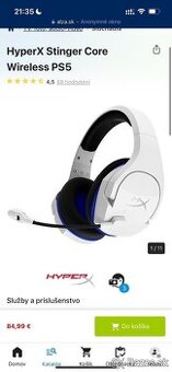 herné, bezdrôtové slúchadlá HyperX Stinger Core Wireless PS5