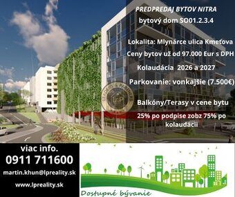 Predaj bytov 1izb. 2izb. 3izb. Nitra - výstavba už prebieha