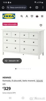 Komoda hemnes 8 zasuvkova