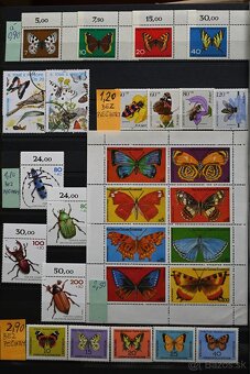 Známky - fauna - motýle a hmyz